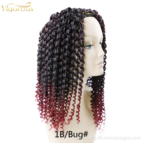 Fashion 8inch 110g twist curly most natural ombre pre twisted crochet braiding hair pre looped synthetic messy box braidt